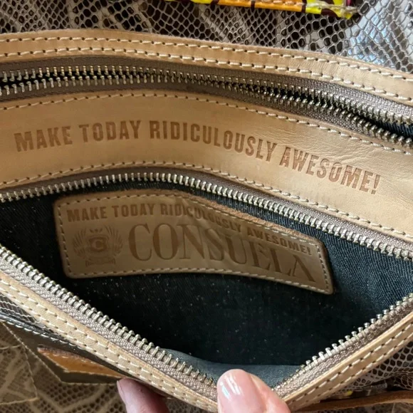 🐍 Consuela Dizzy Snake Embossed Leather Crossbody - Picture 8 of 10